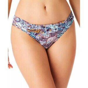 Bar III Boho By Nature Bikini Bottom XL Multicolor Smocked Side Hipster Brief